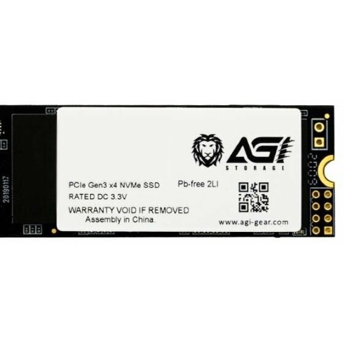 Твердотельный накопитель M.2 2280 1TB AGI AI198 Client SSD PCIe Gen3x4 with NVMe, 2000/1690, IOPS 214/243K, MTBF 1.6M, 3D NAND TLC, 400TBW, 0,37DWPD, RTL (610347) {100}